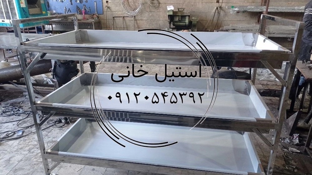Steel food trolley. Steel food trolley