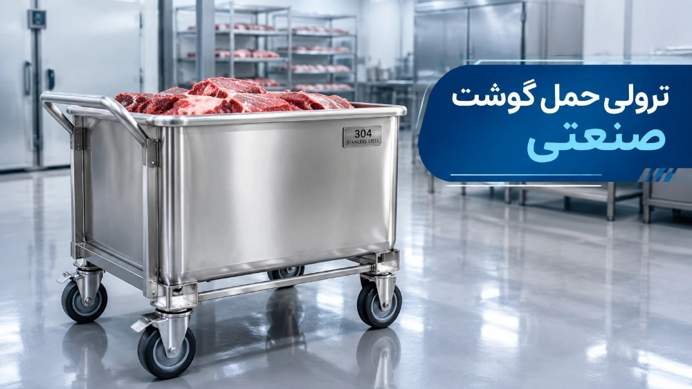 ترولی حمل گوشت صنعتی با بدنه مقاوم و بهداشتی ترولی حمل گوشت صنعتی با بدنه مقاوم و بهداشتی